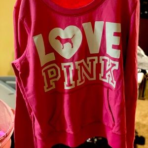 Pink crew neck sweatshirt